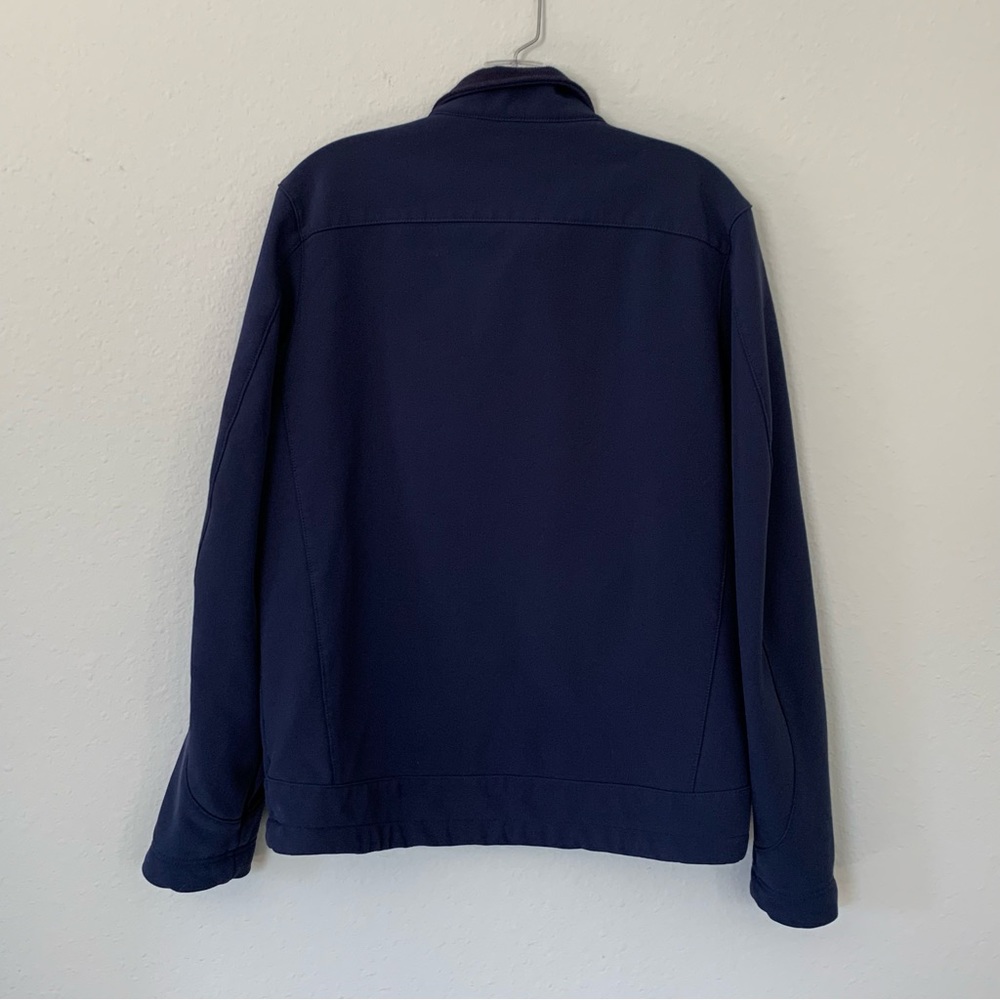 Mens LL Bean Windproof Softshell Fleece Lined Jacket Blue Sz Small Pockets Zip - Picture 4 of 12